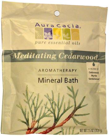 Aromatherapy Mineral Bath, Meditating Cedarwood, 2.5 oz (70.9 g) by Aura Cacia-Bad, Skönhet, Badsalter