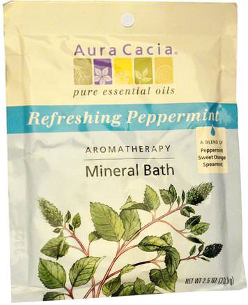 Aromatherapy Mineral Bath, Refreshing Peppermint, 2.5 oz (70.9 g) by Aura Cacia-Bad, Skönhet, Badsalter