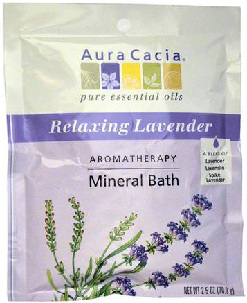 Aromatherapy Mineral Bath, Relaxing Lavender, 2.5 oz (70.9 g) by Aura Cacia-Bad, Skönhet, Badsalter