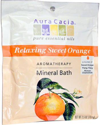 Aromatherapy Mineral Bath, Relaxing Sweet Orange, 2.5 oz (70.9 g) by Aura Cacia-Bad, Skönhet, Badsalter