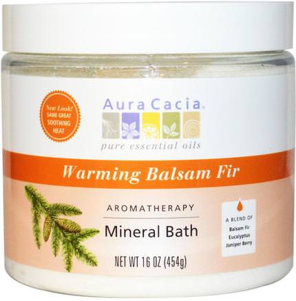 Aromatherapy Mineral Bath, Warming Balsam Fir, 16 oz (454 g) by Aura Cacia-Bad, Skönhet, Badsalter