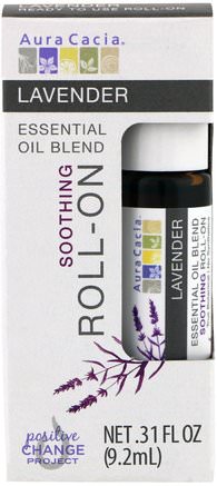 Essential Oil Blend, Soothing Roll-On, Lavender.31 fl oz (9.2 ml) by Aura Cacia-Hälsa, Hud, Massageolja