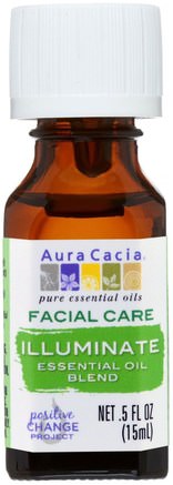 Facial Care, Essential Oil Blend, Illuminate.5 fl oz (15 ml) by Aura Cacia-Skönhet, Ansiktsvård, Hud