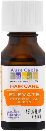 Hair Care, Essential Oil Blend, Elevate.5 fl oz (15 ml) by Aura Cacia-Bad, Skönhet, Hår, Hårbotten, Aromaterapi Eteriska Oljor