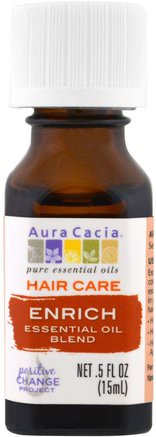 Hair Care, Essential Oil Blend, Enrich.5 fl oz (15 ml) by Aura Cacia-Bad, Skönhet, Hår, Hårbotten, Aromaterapi Eteriska Oljor