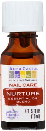 Nail Care, Essential Oil Blend, Nurture.5 fl oz (15 ml) by Aura Cacia-Bad, Skönhet, Aromaterapi Eteriska Oljor, Smink, Nagelvård