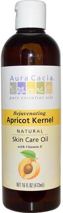 Natural Skin Care Oil, Rejuvenating Apricot Kernel, 16 fl oz (473 ml) by Aura Cacia-Hälsa, Hud, Massageolja, Aprikoskärnolja