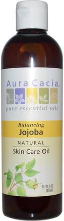 Natural Skin Care Oil, Balancing Jojoba, 16 fl oz (473 ml) by Aura Cacia-Hälsa, Hud, Jojobaolja, Massageolja