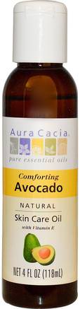 Natural Skin Care Oil, Comforting Avocado, 4 fl oz (118 ml) by Aura Cacia-Hälsa, Hud, Avokadoolja, Massageolja