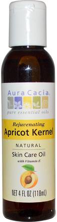 Natural Skin Care Oil, Rejuvenating Apricot Kernel, 4 fl oz (118 ml) by Aura Cacia-Hälsa, Hud, Massageolja, Aprikoskärnolja