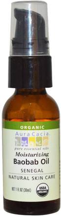 Organic Baobab Oil, Natural Skin Care, 1 fl oz (30 ml) by Aura Cacia-Hälsa, Hud, Massageolja