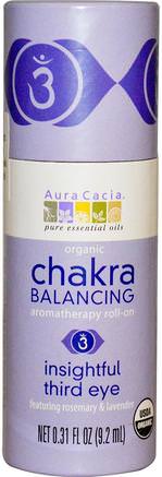 Organic Chakra Balancing Aromatherapy Roll-On, Insightful Third Eye, 0.31 fl oz (9.2 ml) by Aura Cacia-Bad, Skönhet, Doftsprayer