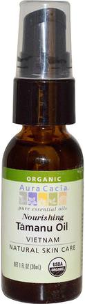 Organic Tamanu Oil, Nourishing, 1 fl oz (30 ml) by Aura Cacia-Hälsa, Hud, Tamanuolja, Massageolja