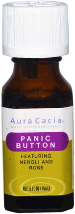 Panic Button.5 fl oz (15 ml) by Aura Cacia-Bad, Skönhet, Aromaterapi Eteriska Oljor