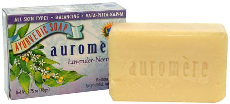 Ayurvedic Soap, Lavender-Neem, 2.75 oz (78 g) by Auromere-Sverige