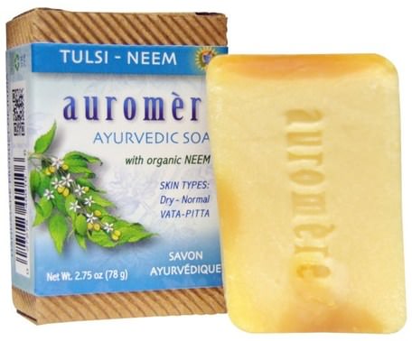 Ayurvedic Soap, Tulsi-Neem, 2.75 oz (78 g) by Auromere-Bad, Skönhet, Tvål