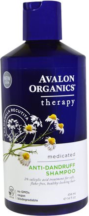 Anti-Dandruff Shampoo, Chamomilla Recutita, 14 fl oz (414 ml) by Avalon Organics-Sverige