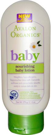 Baby, Nourishing Baby Lotion, Fragrance Free, 6 oz (170 g) by Avalon Organics-Bad, Skönhet, Body Lotion, Baby Lotion
