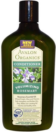 Conditioner, Volumizing, Rosemary, 11 oz (312 g) by Avalon Organics-Bad, Skönhet, Balsam, Hår, Hårbotten, Schampo, Balsam