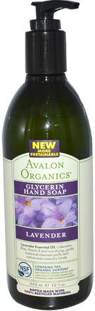 Glycerin Hand Soap, Lavender, 12 fl oz (355 ml) by Avalon Organics-Bad, Skönhet, Tvål