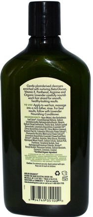 Shampoo, Nourishing, Lavender, 11 fl oz (325 ml) by Avalon Organics-Bad, Skönhet, Schampo, Hår, Hårbotten, Balsam