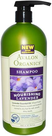 Shampoo, Nourishing, Lavender, 32 fl oz (946 ml) by Avalon Organics-Sverige