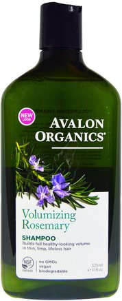 Shampoo, Volumizing, Rosemary, 11 fl oz (325 ml) by Avalon Organics-Bad, Skönhet, Schampo, Hår, Hårbotten, Balsam