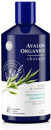 Thickening Shampoo, Biotin B-Complex Therapy, 14 fl oz (414 ml) by Avalon Organics-Sverige
