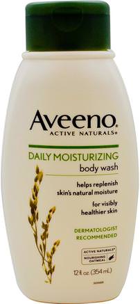 Active Naturals, Daily Moisturizing Body Wash, 12 fl oz (354 ml) by Aveeno-Kropp, Dagligen Fuktgivande