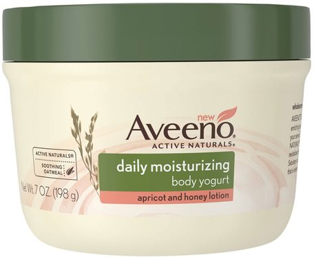 Active Naturals, Daily Moisturizing Body Yogurt, Apricot and Honey Lotion, 7 oz (198 g) by Aveeno-Hälsa, Hud, Kroppsbrännare