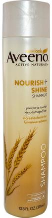 Active Naturals, Nourish + Shine Shampoo, 10.5 fl oz (311 ml) by Aveeno-Bad, Skönhet, Hår, Hårbotten, Schampo, Balsam