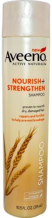 Active Naturals, Nourish + Strengthen Shampoo, 10.5 fl oz (311 ml) by Aveeno-Bad, Skönhet, Hår, Hårbotten, Schampo, Balsam