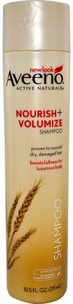 Active Naturals, Nourish+Volumize, Shampoo, 10.5 fl oz (311 ml) by Aveeno-Bad, Skönhet, Hår, Hårbotten, Schampo, Balsam