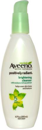 Active Naturals, Positively Radiant, Brightening Cleanser, 6.7 fl oz (200 ml) by Aveeno-Skönhet, Ansiktsvård, Ansiktsvård