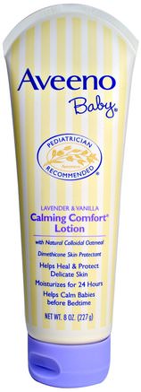 Baby Calming Comfort Lotion, Lavender & Vanilla, 8 oz (227 g) by Aveeno-Bad, Skönhet, Body Lotion, Baby Lotion