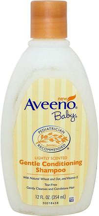 Baby, Gentle Conditioning Shampoo, Lightly Scented, 12 fl oz (354 ml) by Aveeno-Bad, Skönhet, Schampo, Barnschampo, Hår, Hårbotten, Balsam