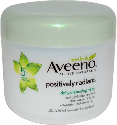 Positively Radiant, Daily Cleansing Pads, 28 Pads by Aveeno-Skönhet, Ansiktsvård, Ansiktsrengöring