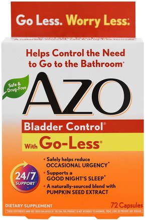 Bladder Control, With Go-Less, 72 Capsules by Azo-Örter, Tranbär, Hälsa, Urinhälsa