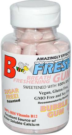 Bubble Gum, 50 Pieces by B-Fresh Breath Freshening Gum-Bad, Skönhet, Oral Tandvård, Tandvårdsmynt, Tuggummi, Xylitolgummi Godis