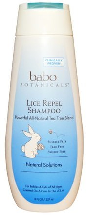 Lice Repel Shampoo, 8 fl oz (237 ml) by Babo Botanicals-Bad, Skönhet, Schampo, Barnschampo, Hår, Hårbotten, Balsam