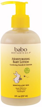 Moisturizing Baby Lotion, Comforting Oatmilk & Calendula, 8 fl oz (237 ml) by Babo Botanicals-Bad, Skönhet, Body Lotion, Baby Lotion