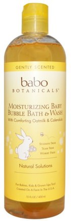 Moisturizing Bubble Bath & Wash, Oatmilk Calendula, 15 fl oz (450 ml) by Babo Botanicals-Bad, Skönhet, Bubbelbad, Barnbubbelbad, Barnkroppsvask, Barnduschgel