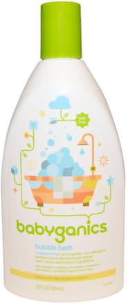 Bubble Bath, Fragrance Free, 20 fl oz (591 ml) by BabyGanics-Bad, Skönhet, Bubbelbad, Barnbubbelbad, Barnkroppsvask, Barnduschgel