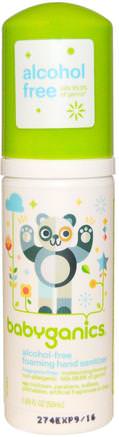 Foaming Hand Sanitizer, Alcohol-Free, Fragrance Free, 1.69 fl oz (50 ml) by BabyGanics-Bad, Skönhet, Handtvättmedel