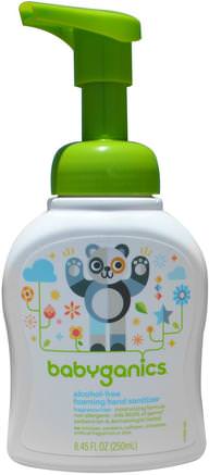Foaming Hand Sanitizer, Alcohol Free, Fragrance Free, 8.45 fl oz (250 ml) by BabyGanics-Bad, Skönhet, Handtvättmedel