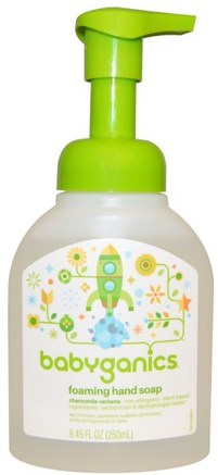 Foaming Hand Soap, Chamomile Verbena, 8.45 fl oz (250 ml) by BabyGanics-Barnens Hälsa, Barnbad, Barntvål, Bad, Skönhet, Tvål