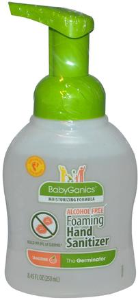 The Germinator, Foaming Hand Sanitizer, Alcohol Free, Tangerine, 8.45 fl oz (250 ml) by BabyGanics-Bad, Skönhet, Handtvättmedel