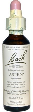 Original Flower Remedies, Aspen, 0.7 fl oz (20 ml) by Bach-Hälsa