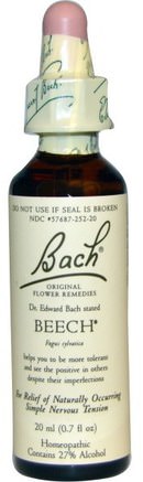 Original Flower Remedies, Beech, 0.7 fl oz (20 ml) by Bach-Kosttillskott, Homeopati, Hälsa