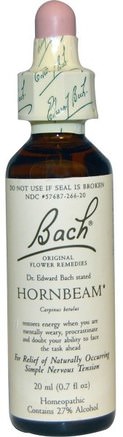 Original Flower Remedies, Hornbeam, 0.7 fl oz (20 ml) by Bach-Hälsa